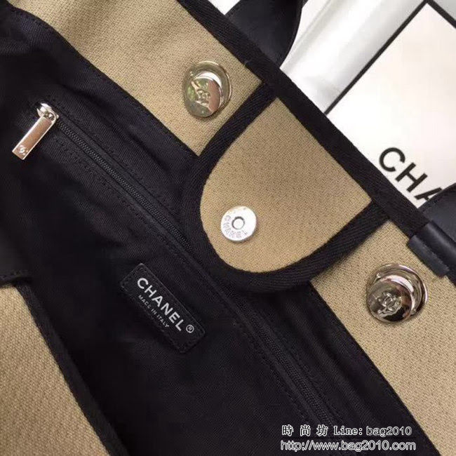 香奈兒CHANEL 2018早春度假系列最新火爆大號帆布沙灘包手提購物袋 DSC1298